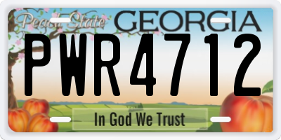 GA license plate PWR4712