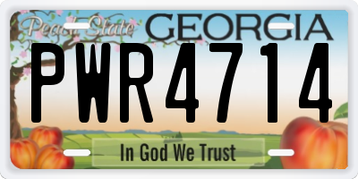 GA license plate PWR4714