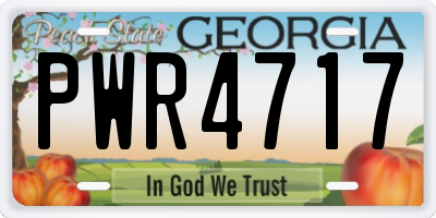 GA license plate PWR4717