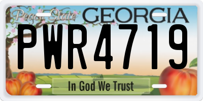 GA license plate PWR4719