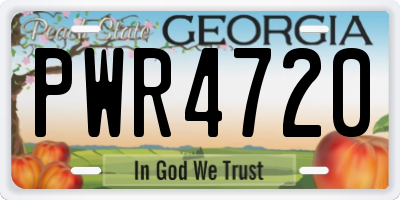 GA license plate PWR4720