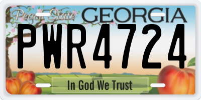 GA license plate PWR4724