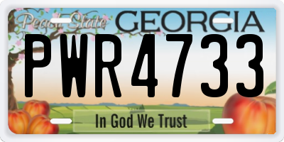GA license plate PWR4733