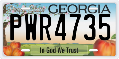 GA license plate PWR4735