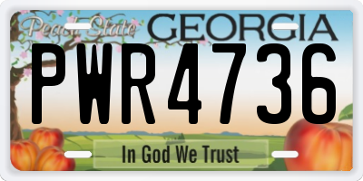 GA license plate PWR4736