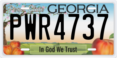 GA license plate PWR4737