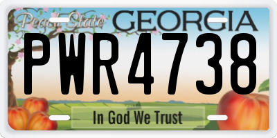 GA license plate PWR4738