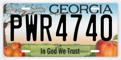 GA license plate PWR4740