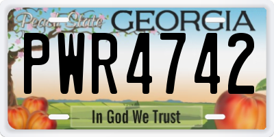 GA license plate PWR4742