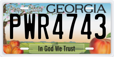 GA license plate PWR4743