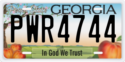 GA license plate PWR4744