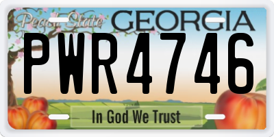 GA license plate PWR4746
