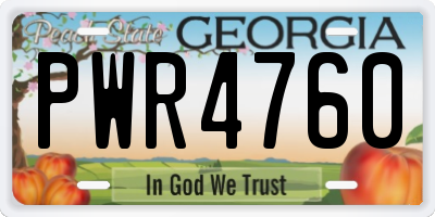 GA license plate PWR4760