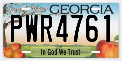 GA license plate PWR4761