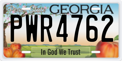 GA license plate PWR4762