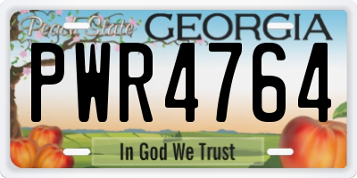 GA license plate PWR4764