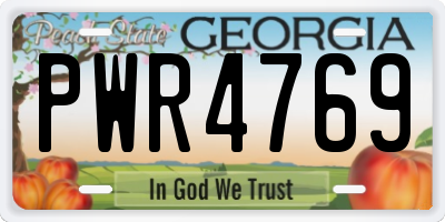 GA license plate PWR4769