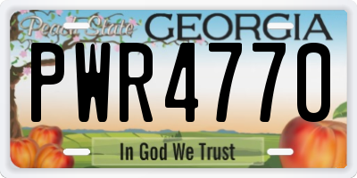 GA license plate PWR4770