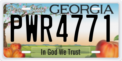GA license plate PWR4771