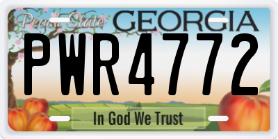 GA license plate PWR4772
