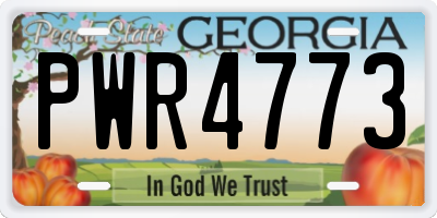 GA license plate PWR4773