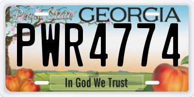 GA license plate PWR4774