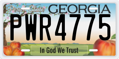 GA license plate PWR4775