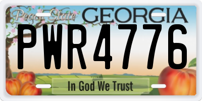 GA license plate PWR4776