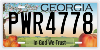 GA license plate PWR4778
