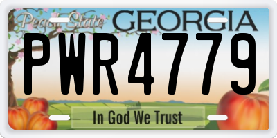 GA license plate PWR4779
