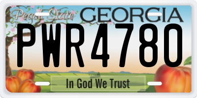 GA license plate PWR4780