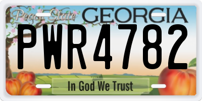 GA license plate PWR4782