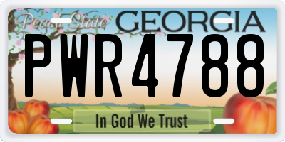 GA license plate PWR4788