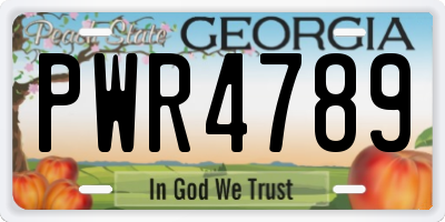 GA license plate PWR4789