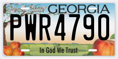 GA license plate PWR4790