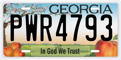 GA license plate PWR4793