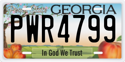 GA license plate PWR4799