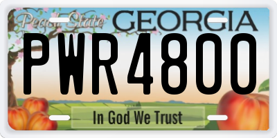 GA license plate PWR4800