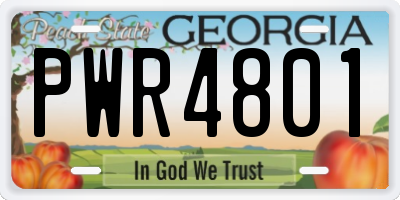 GA license plate PWR4801