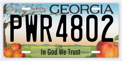 GA license plate PWR4802