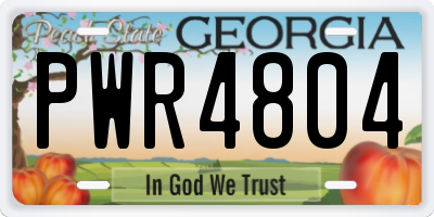 GA license plate PWR4804