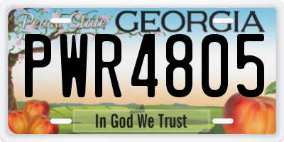 GA license plate PWR4805