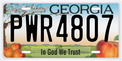 GA license plate PWR4807