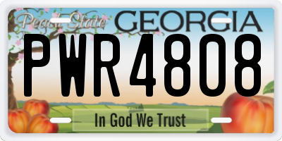 GA license plate PWR4808
