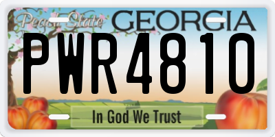 GA license plate PWR4810