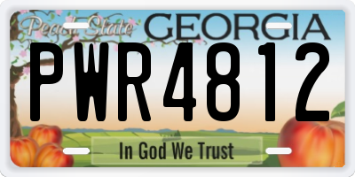 GA license plate PWR4812