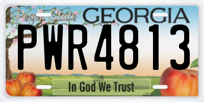 GA license plate PWR4813