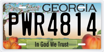 GA license plate PWR4814