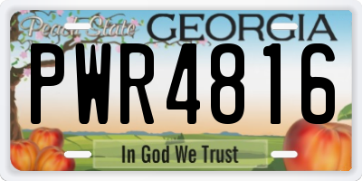 GA license plate PWR4816