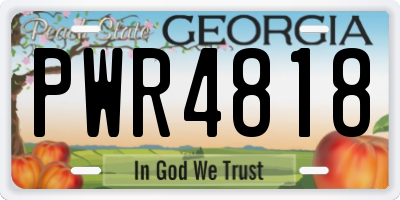 GA license plate PWR4818
